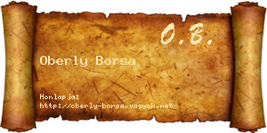 Oberly Borsa névjegykártya